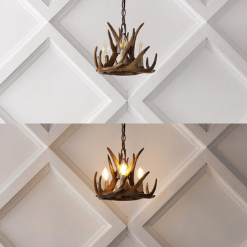 Rudolph Adjustable Resin Antler LED Chandelier